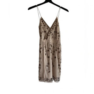 NEW Altar'd State Dress Women's Analia Beaded Spaghetti Strap Cocktail Club Nude